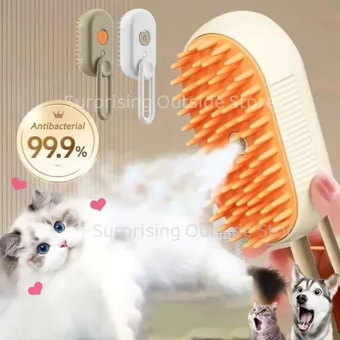 Brosse de Énergie à Vapeur 3 en 1 pour Chat et Chien