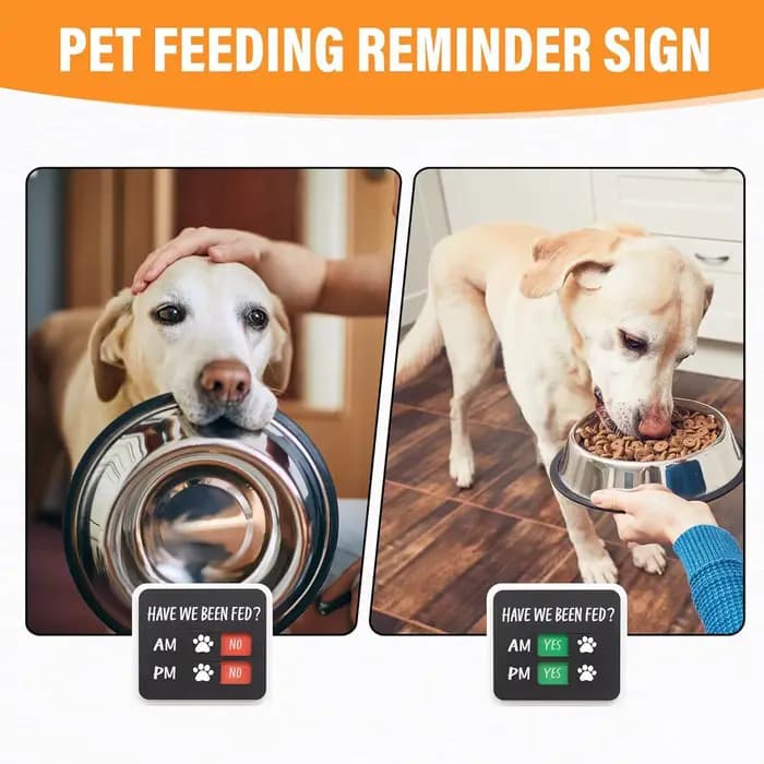 Tableau magnétique de suivi des repas pour chat et chien