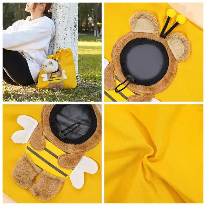 Sac à bandoulière en toile motif chat mignon