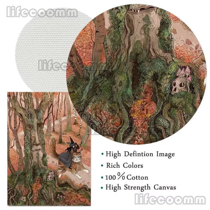 Toile d'art mural avec Illustration de conte de fées de forêt enchantée