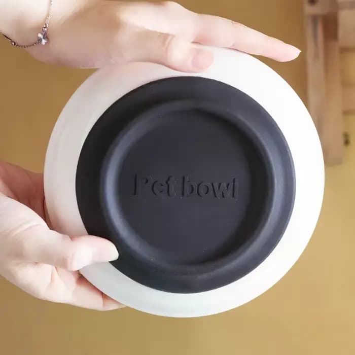Bol en céramique pour nourriture et eau pour chat avec tapis antidérapant en silicone