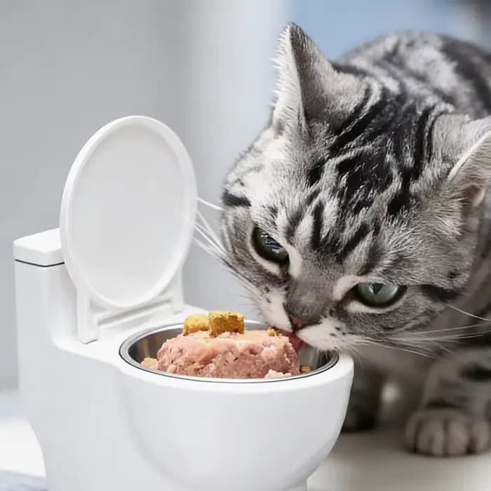 Gamelle pour animaux de compagnie au design amusant en forme de toilettes