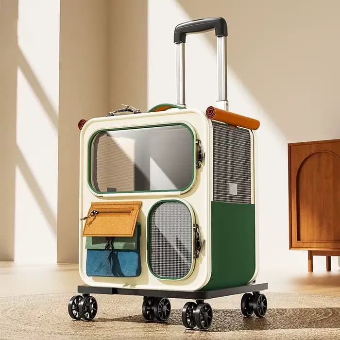 Sac de transport à roulettes pour chats et petits chiens jusqu'à 10 kg