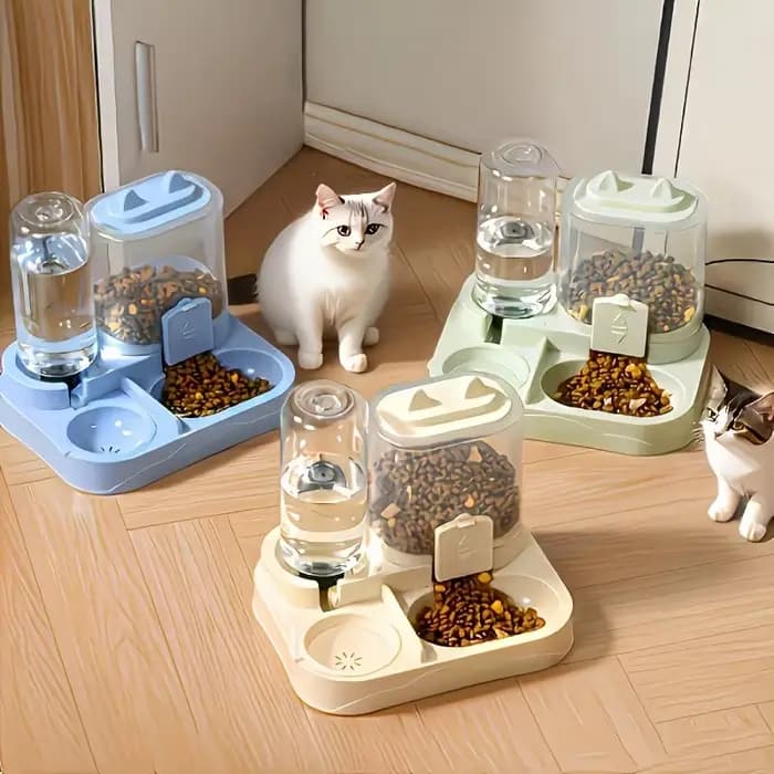 Distributeur d'eau et de nourriture 2 en 1 pour animaux de compagnie