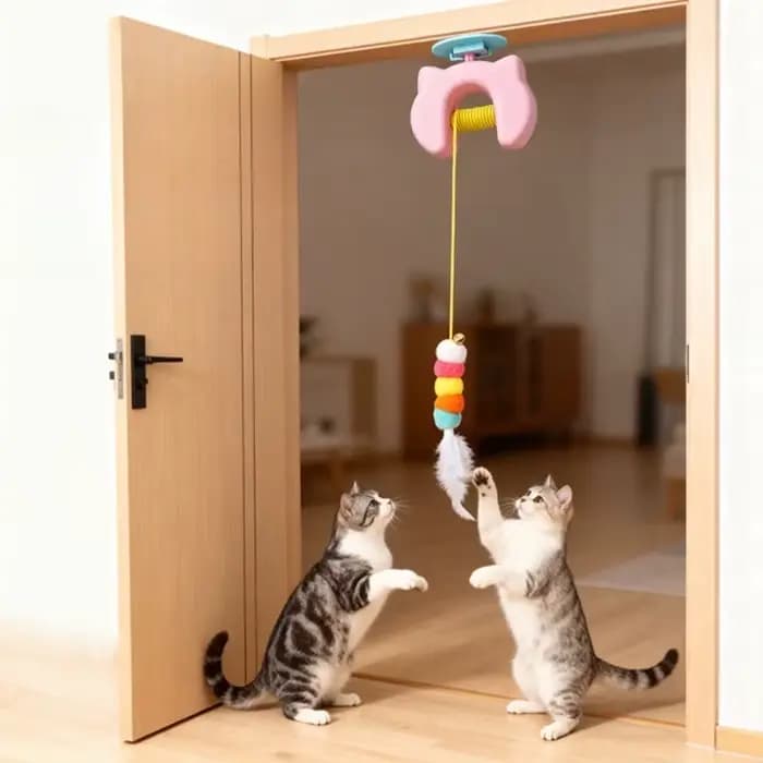Jouet électrique pour chat avec 2 cordes
