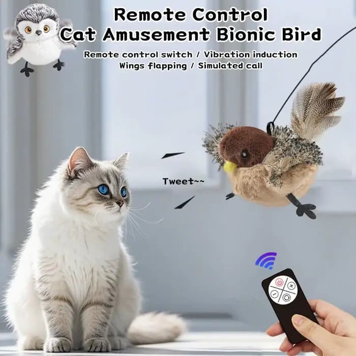 Flappy oiseau interactif chat jouet télécommande USB Rechargeable