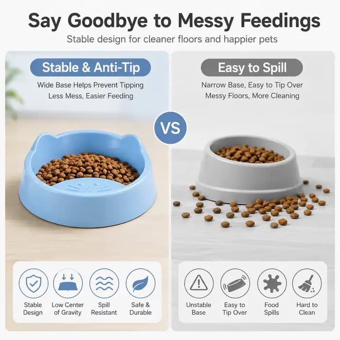 Bol à nourriture pour animaux de compagnie avec design oreilles de chat