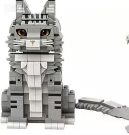 Ensemble de blocs de construction réaliste Chat Maine Coon