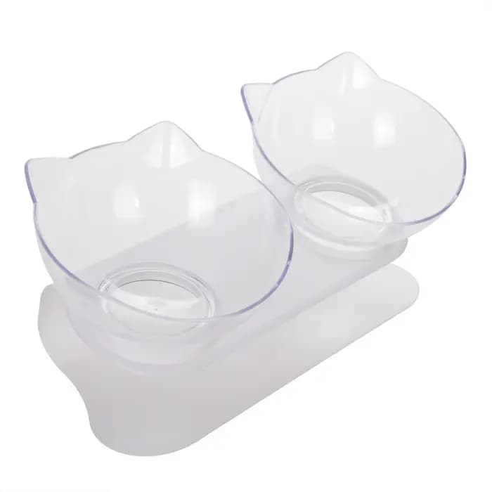 Bols doubles pour chats avec oreilles de chat mignonnes
