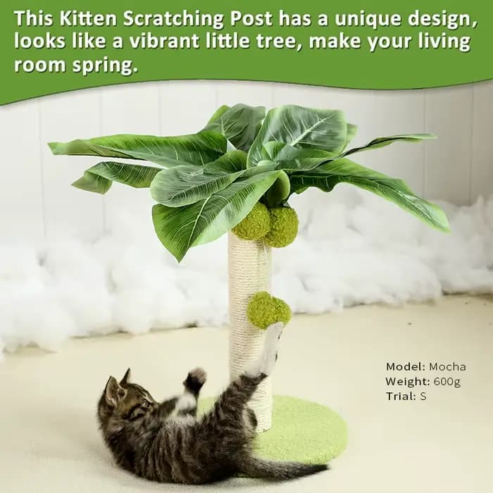 Poteaux à Gratter pour Chat avec Ikling recruté pour Chaton, Palmier Mignon, Corde de Sisal d'Nik, Produits pour Animaux de Compagnie