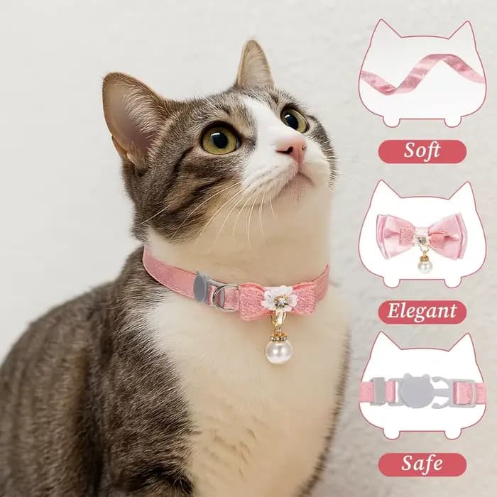 Collier Adorable pour Chat avec Nœud Papillon