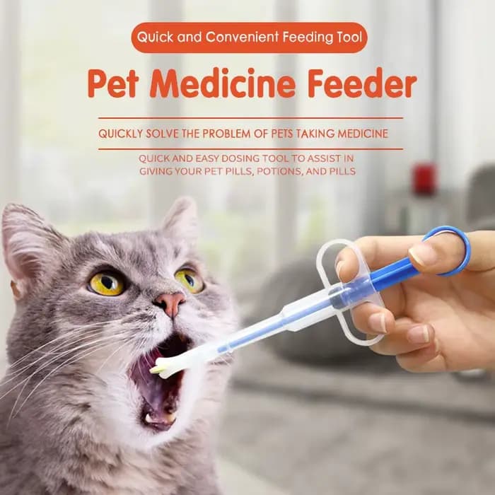 Distributeur de médicaments pour animaux de compagnie, seringue à comprimés pour chat, applicateur de pilules pour chat à double usage avec embout souple, couleur aléatoire