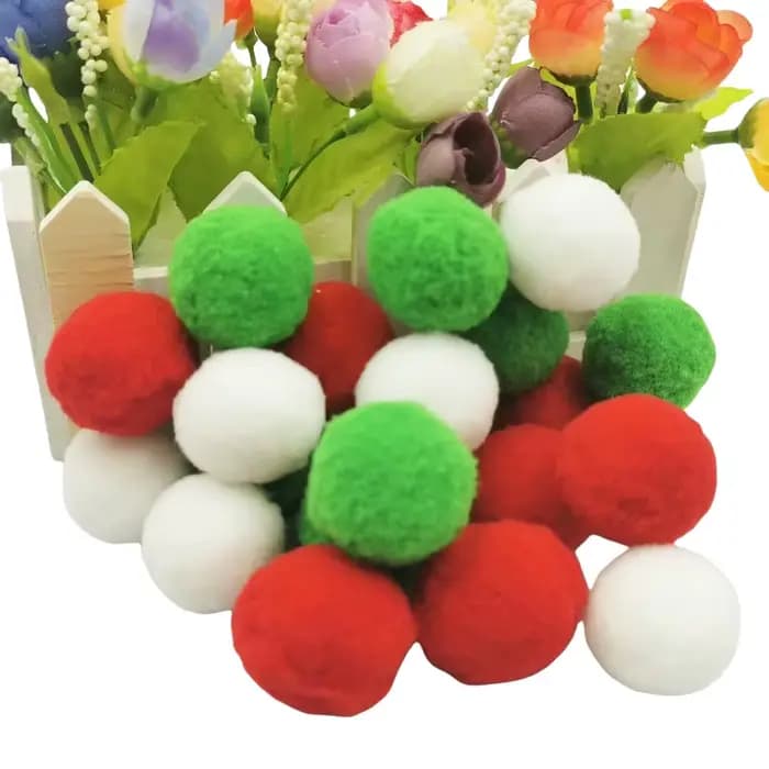 Boule pompon de décoration de Noël
