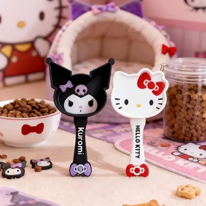 Cuillère à nourriture pour animaux de compagnie avec imprimé Kuromi mignon pour femmes et filles