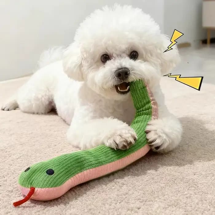 Nouveau jouet interactif serpent grinçant pour chats et chiens