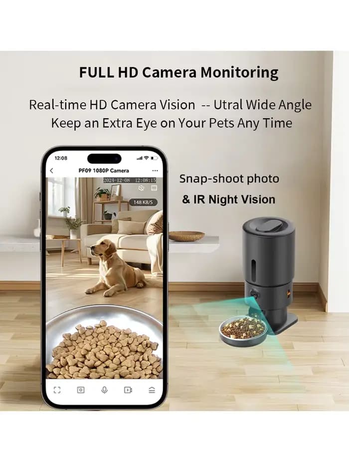 Furpipi mangeoire automatique pour chat avec caméra Full HD et Vision nocturne 5G WiFi Tuya APP contrôle distributeur de nourriture chronométré pour chats et chiens