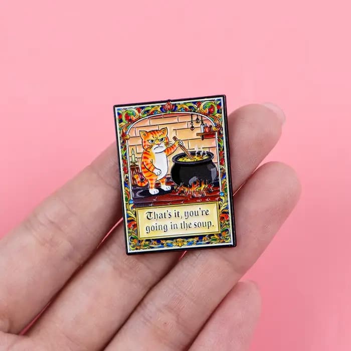 Pins en émail et broches « Orange Cat Energy » pour les amoureux des chats