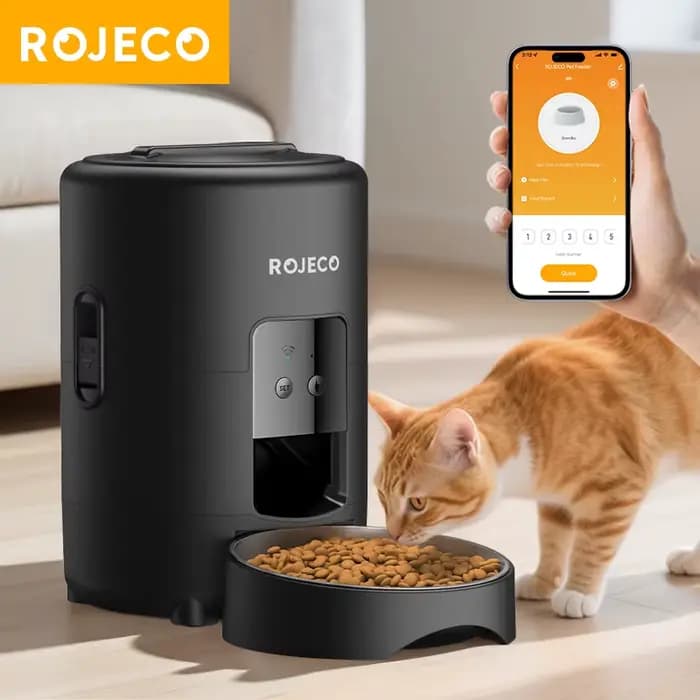 ROJECO Distributeur automatique de nourriture pour chat et chien 2L