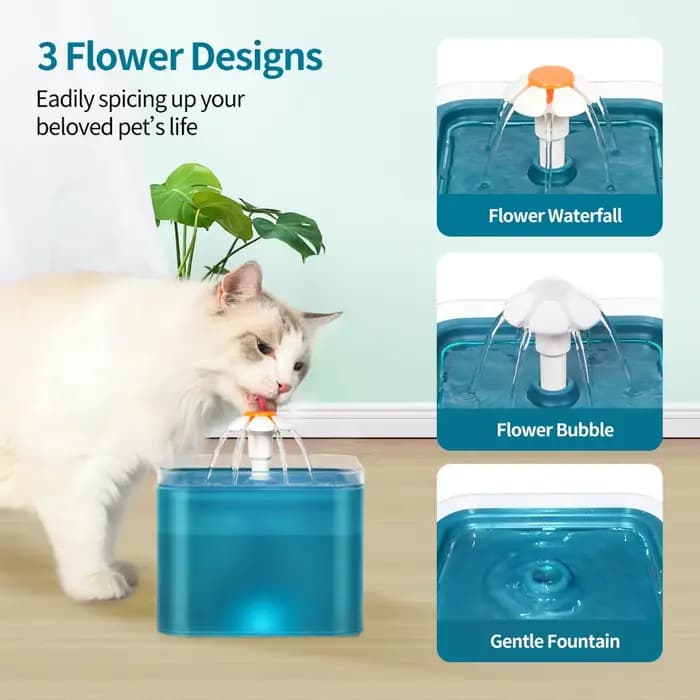 Fontaine à eau pour chat, filtre automatique, éclairage LED, USB, électrique, silencieux, bol d'abreuvoir pour chat, 2l, recirculaire, distributeur d'eau