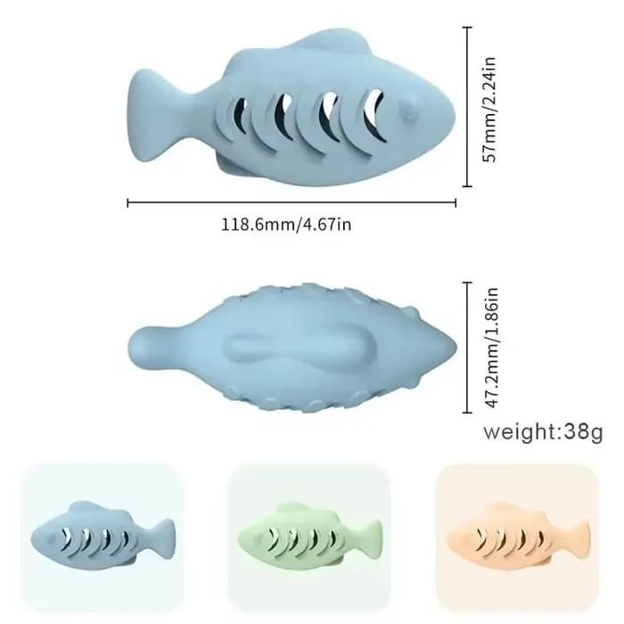 Jouet pour chat en silicone en forme de poisson