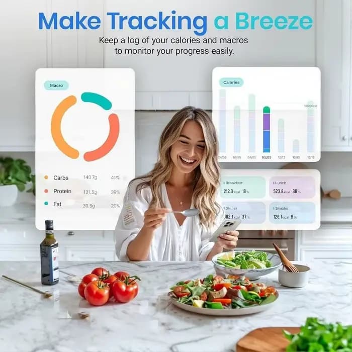 Balance alimentaire intelligente en acier inoxydable avec application gratuite