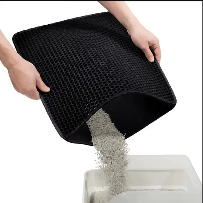 Tapis à litière pour chat double couche