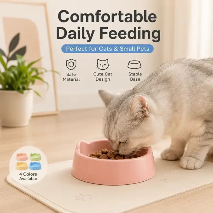 Bol à nourriture pour animaux de compagnie avec design oreilles de chat
