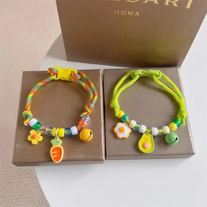 Collier tressé coloré pour animaux de compagnie
