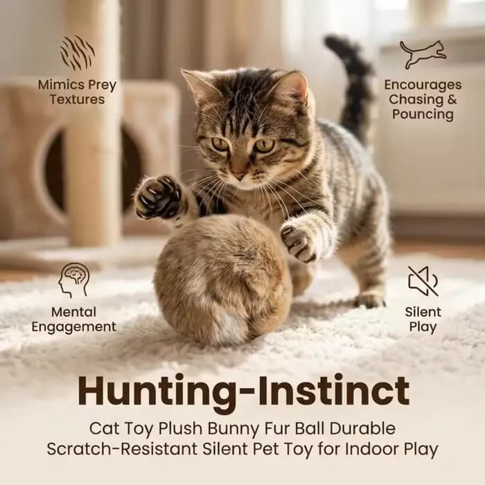 Jouet pour chat en fourrure de lapin