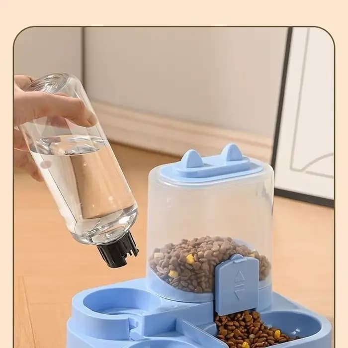 Distributeur automatique de nourriture pour animaux de compagnie grande capacité 2-en-1