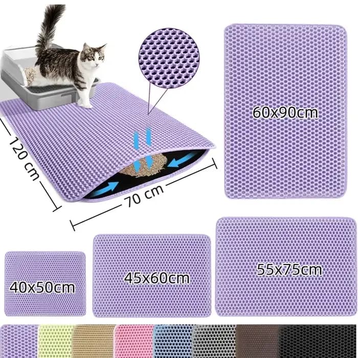 Tapis de litière pour chat violet