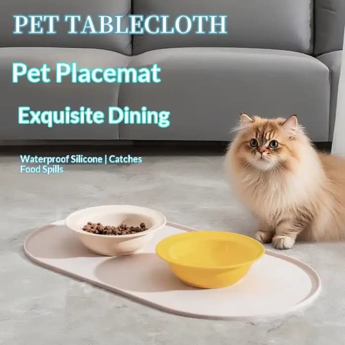 Tapis d'alimentation pour chat avec design antidérapant et imperméable