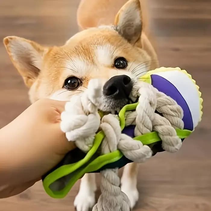 Jouet pour chien en toile avec nœud en corde