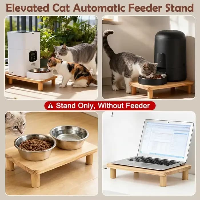 Support pour gamelles de chat pour distributeur automatique