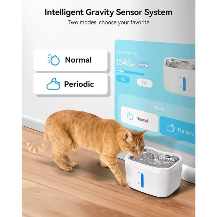 Fontaine d'eau automatique pour animaux de compagnie avec capteur de poids en acier inoxydable