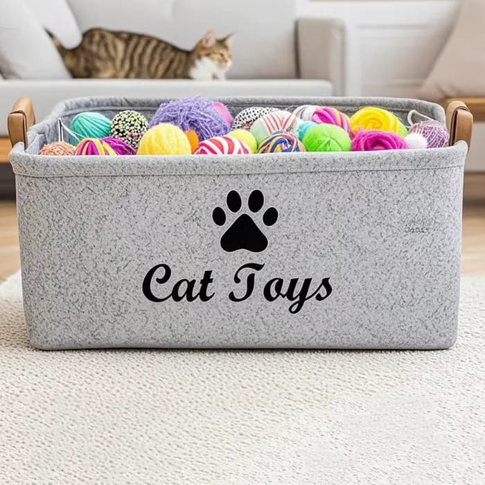 Panier de rangement de fournitures pour chats