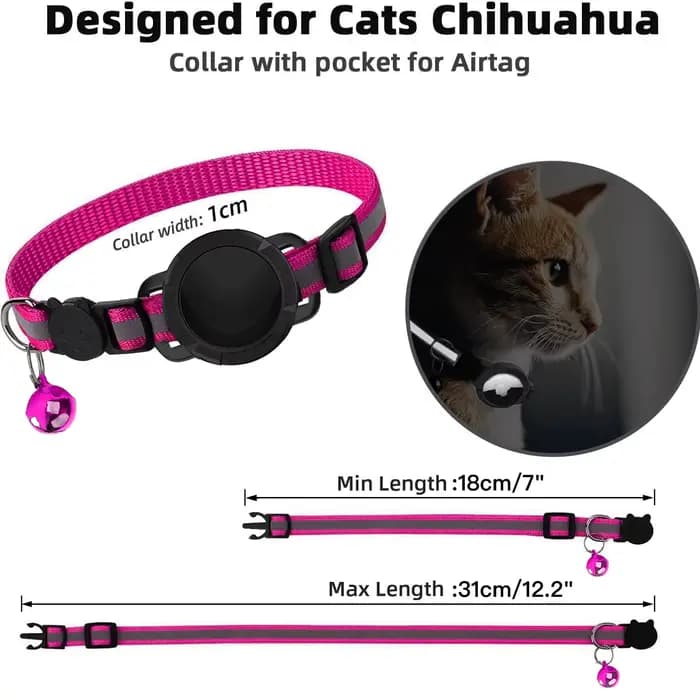 Collier de chat Airtag avec support d'étiquette d'air réglable