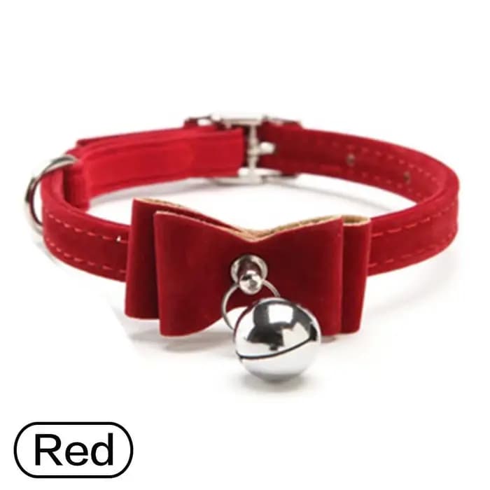 Collier pour animaux de compagnie chaton mignon velours nœud papillon sécurité élastique réglable noeud