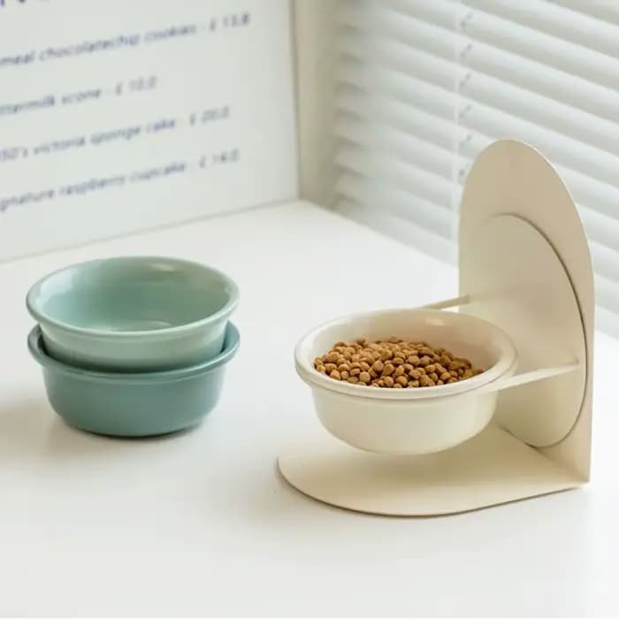 Bol en céramique anti-vomissement pour chat