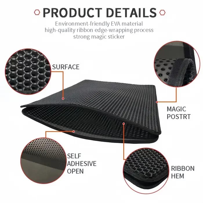 Tapis de litière pour chat grande taille en EVA double couche imperméable