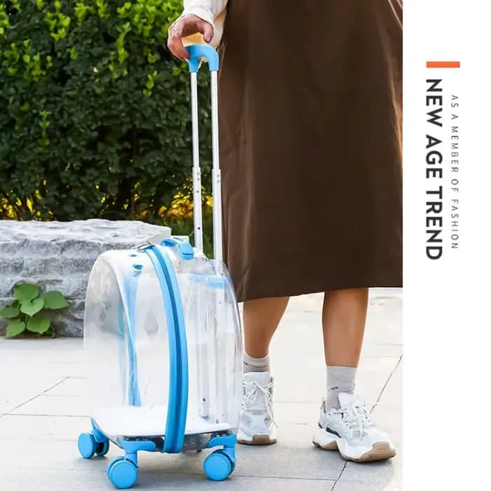 Chariot valise transporteur Transparent sac de transport pour animaux de compagnie chats transporteurs et poussettes