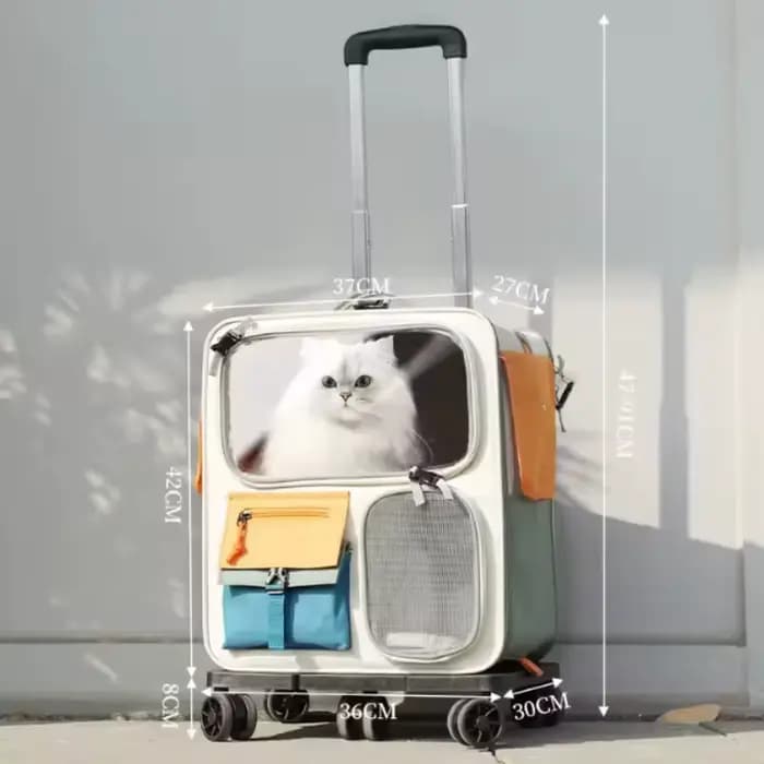 Sac de transport à roulettes pour chats et petits chiens jusqu'à 10 kg
