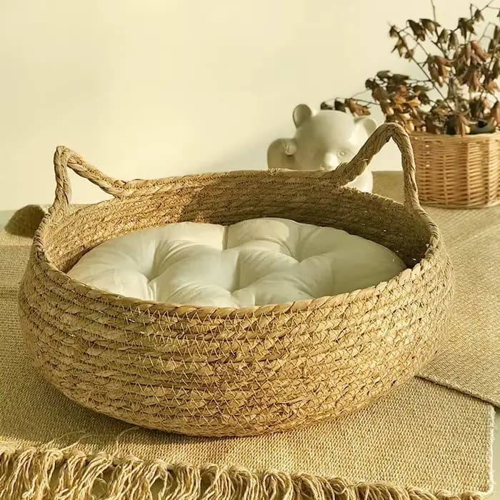 OUZEY rotin tissage chat panier animal de compagnie