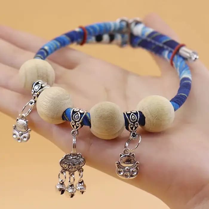 Collier répulsif d'insectes naturel en bois de canhre