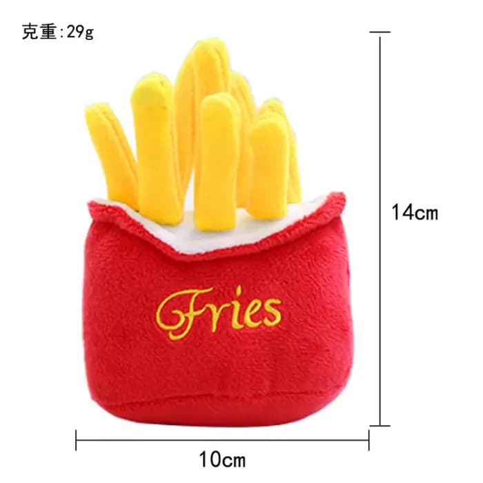 Jouet sonore en peluche pour chien, jouet mignon pour chat, accessoires pour animaux de compagnie en forme de frites et de hamburger, jouet pour chat pour chiens de petite et moyenne taille, Teddy