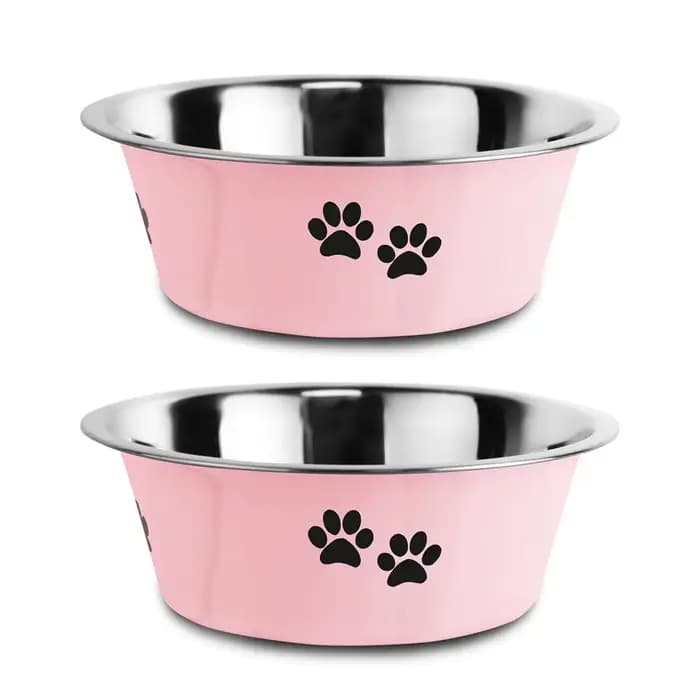 Lot de 2 gamelles pour animaux de compagnie en acier inoxydable