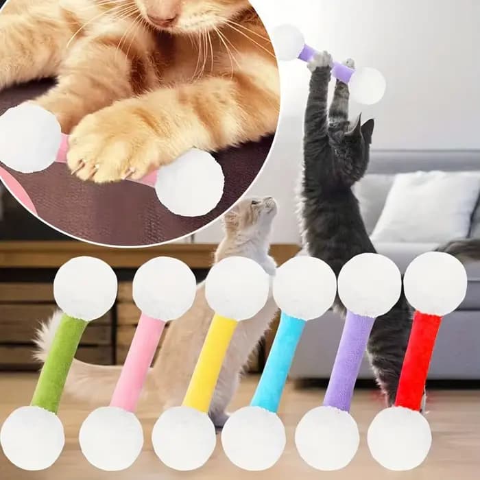Jouet pour chat Qtip, écouvillons géants, jeu de 6 jouets à chat en peluche douce, bâtons interactifs pour les amateurs de chats