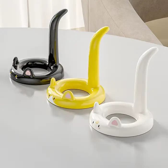 Support de téléphone portable chat de dessin animé mignon et doux, mini support de téléphone portable de bureau créatif, peut être utilisé comme ornement décoratif