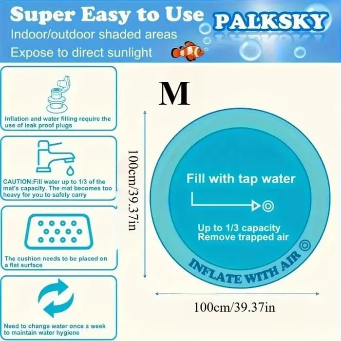 Tapis de jeu aquatique interactif pour chats et chiens - Jouet poisson flottant