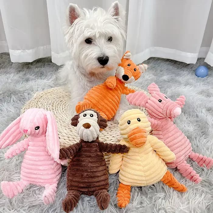 Jouet pour chien en velours côtelé avec sonnette